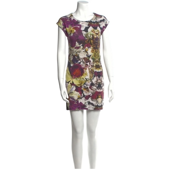 Ted Baker London Just for You Floral Print Mini Dress Size 0 - Picture 1 of 6